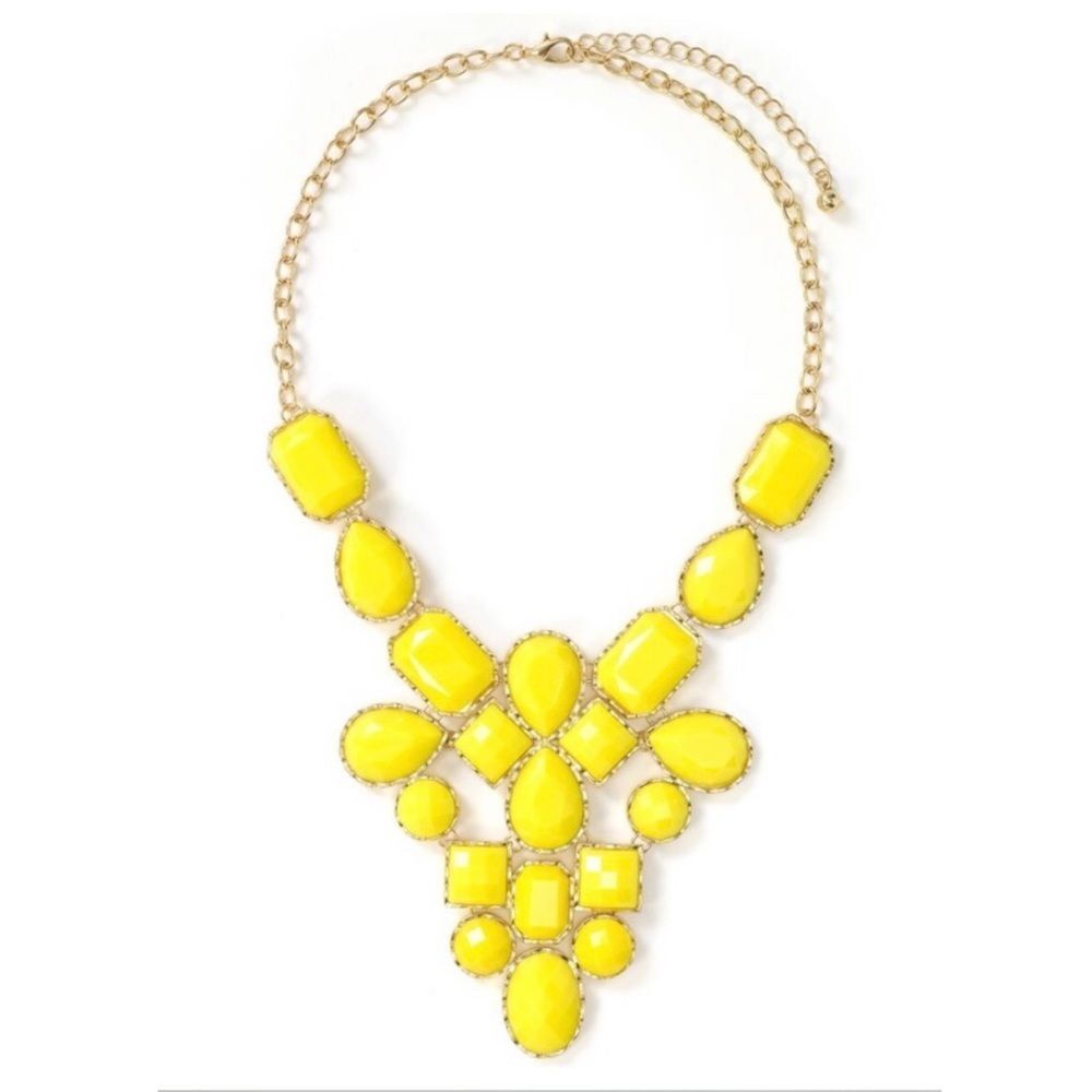 Yellow stone statement necklace - Picture 1 of 4